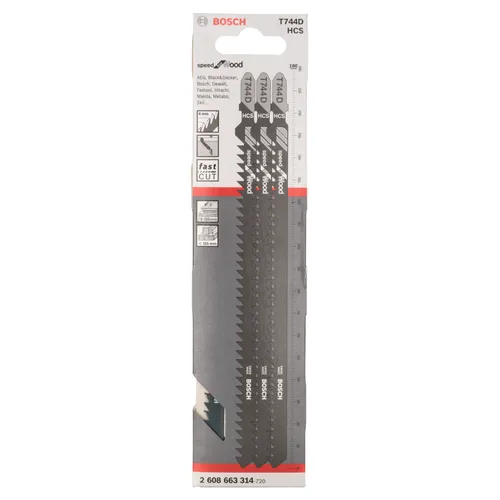Sticksågsblad T 744 D Speed Trä 180 mm, 3-pack