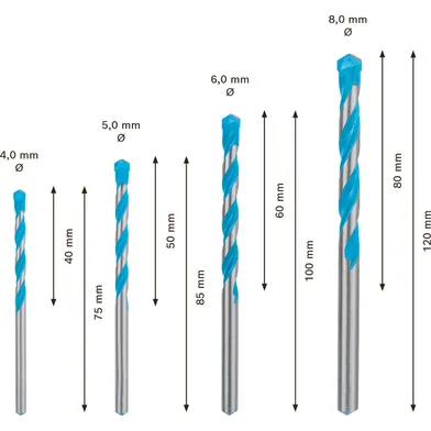 Borrset MultiConstruction CYL-9 4 delar, 4-8 mm