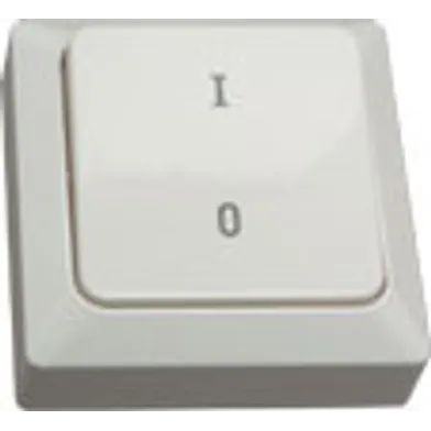 Strömbrytare utanpåliggande 2-polig, Vit
