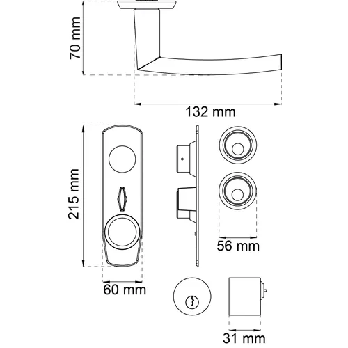 Ytterdörrsats Säkra utan låshus, Atlanta Rostfritt