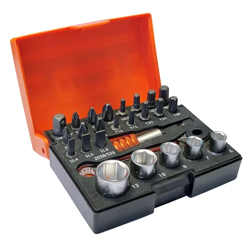 Bits- & hylssats m. spärrnyckel 26 delar