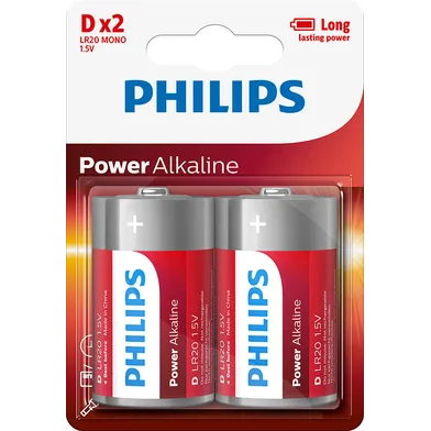 Alkaliska batterier Power D/LR20, 2-pack