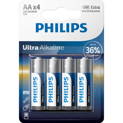 Alkaliska batterier Ultra AA/LR6, 4-pack