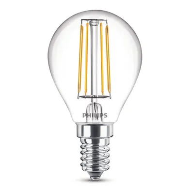 Klotlampa LED E14 4,3 W (40 W), Varmvit, Klar