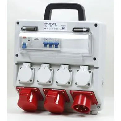 Byggcentral med Jordfelsbrytare, 16 A, IP44