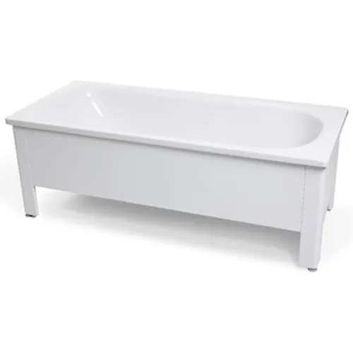 3/4 front till badkar Basic 1600 (gavel, långsida, benställning) vit