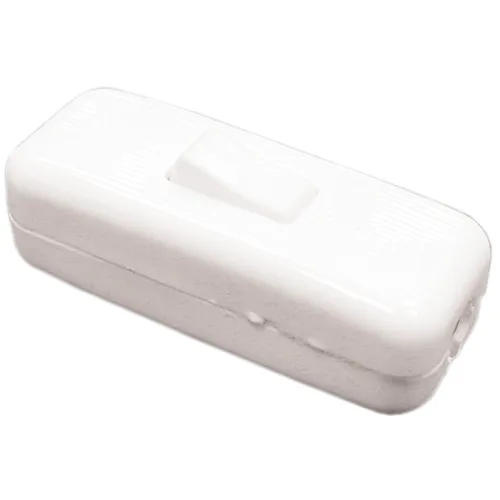 Mellanströmbrytare jordad 28x65 mm, Vit