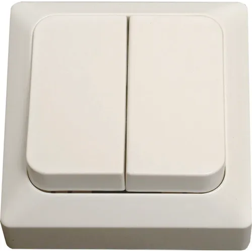 Strömbrytare utanpåliggande D-trapp, Vit