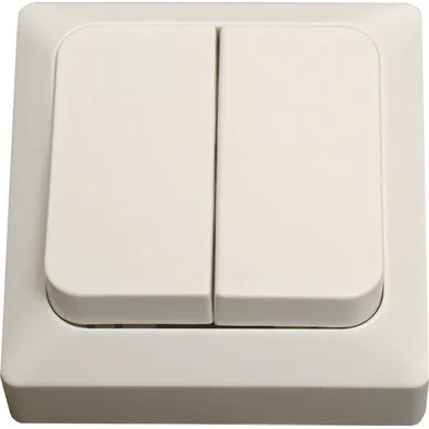 Strömbrytare utanpåliggande D-trapp, Vit