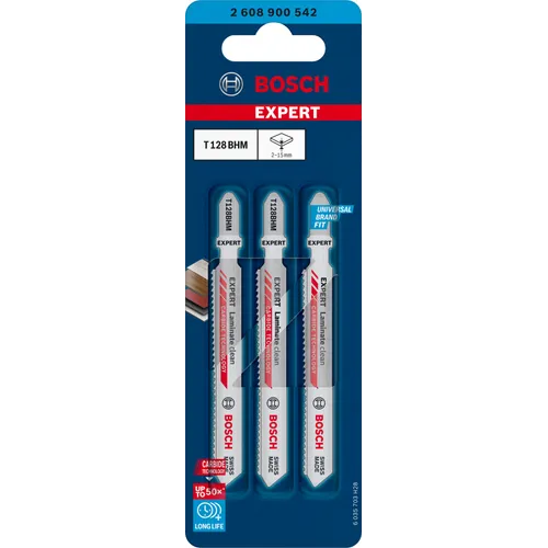 Sticksågblad T 128 BHM Laminat 92 mm,  3-pack
