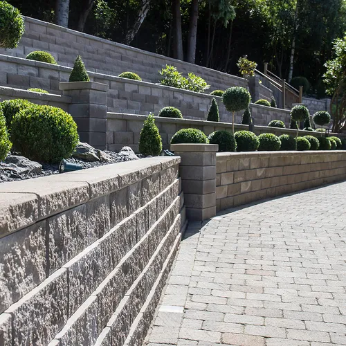 Mursten Megastone rakhuggen 400x220x150 mm, Grå