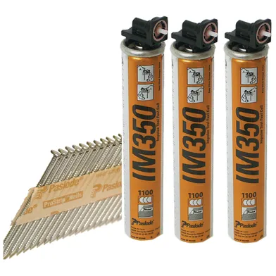 Bandad ringspik 34° & gas t. IM350+ 2,8x63 mm, 3300 spik + 3 gaspatroner