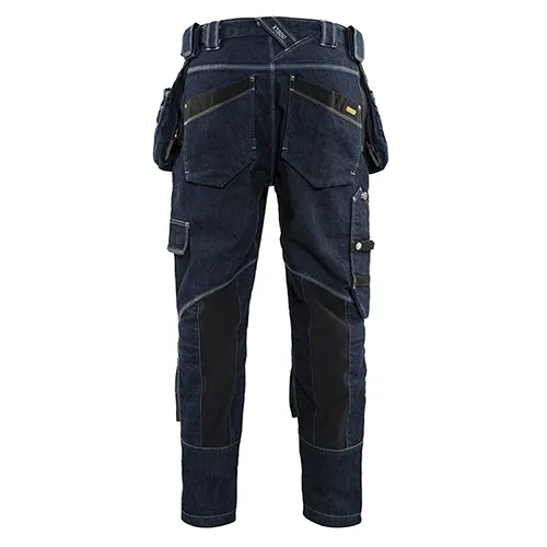 Hantverksbyxa Låg gren Denim m. stretch X1900, Marinblå/Svart Strl. C44