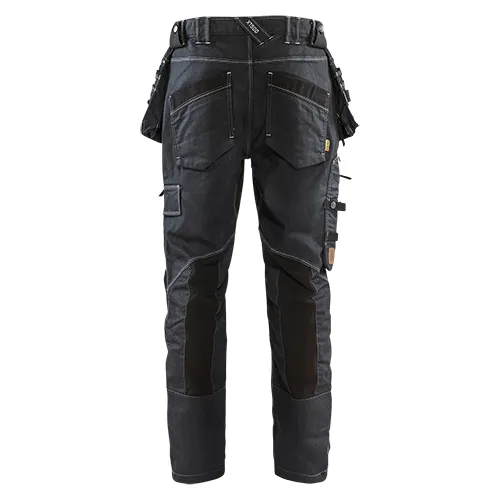 Hantverksbyxa Låg gren Denim m. stretch X1900, Marinblå/Svart Strl. C44