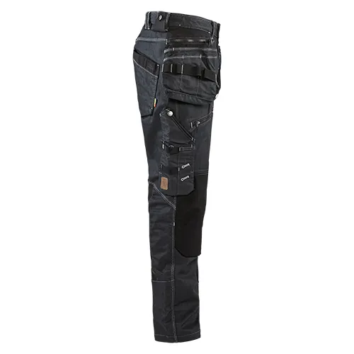 Hantverksbyxa Låg gren Denim m. stretch X1900, Marinblå/Svart Strl. C44