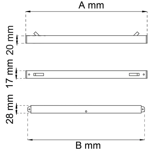 Karmventil komplett Vit aluminium 60+600