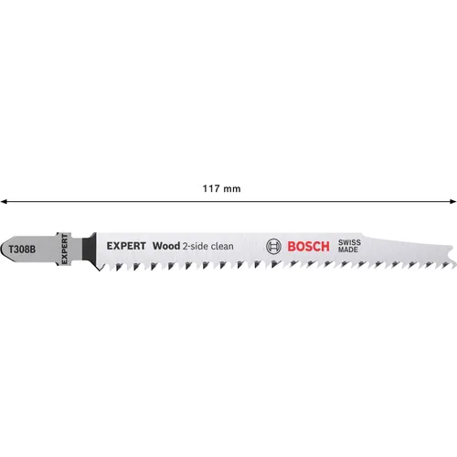 Sticksågblad T 308 B Trä 117 mm, 5-pack