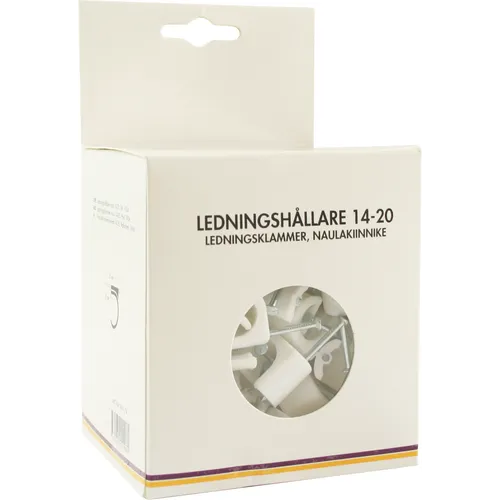 Ledningshållare rund Vit 14-20 mm, 100-pack