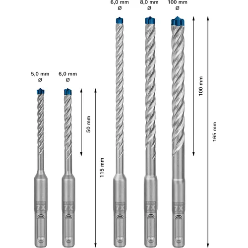 Hammarborrset Expert SDS Plus-7X 5-10 mm 5 delar, 5-10 mm
