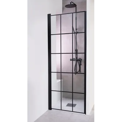 Nischdörr Lusso black chess rak 80 med handtag 2