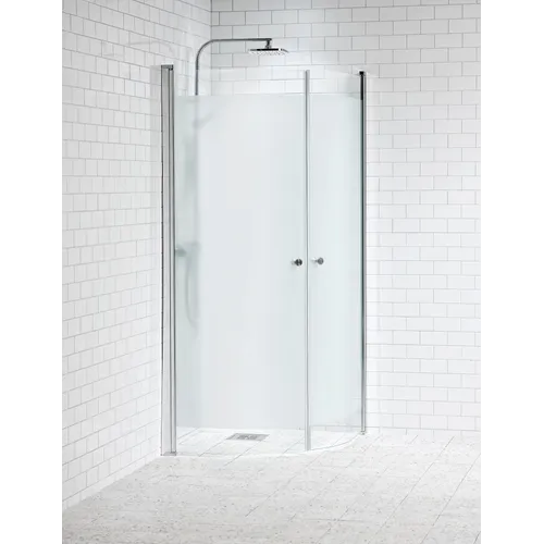 Duschhörna Lusso svängd 80x80 frostat