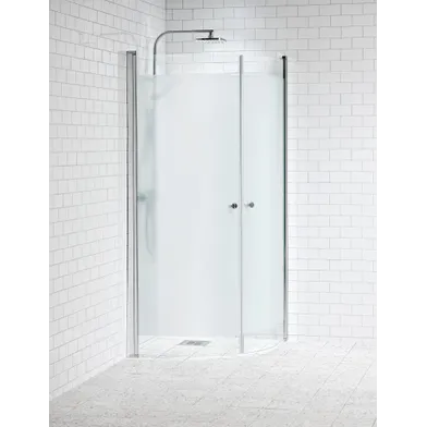 Duschhörna Lusso svängd 80x90 frostat