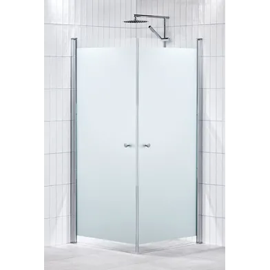 Duschhörna Lusso rak 80x80 frostat