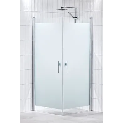 Duschhörna Lusso med handtag 2, rak 70x90 frostat