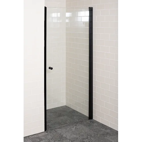 Nischdörr Lusso black, rak 80 klarglas