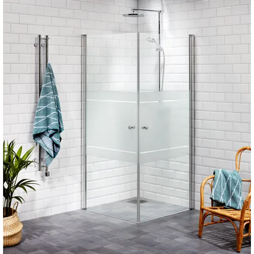 Duschhörna Lusso rak 80x80 halvfrost