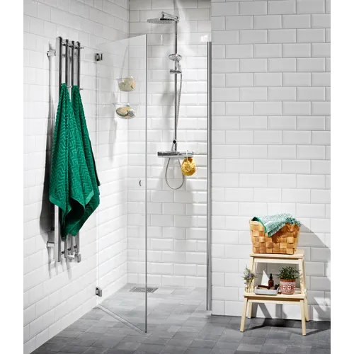 Duschvägg Capo 80 6mm klar/vit