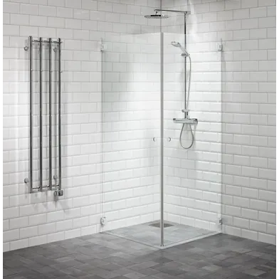 Duschhörna Capo rak 80x90 klar/vit