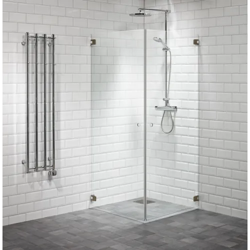 Duschhörna Capo rak 80x80 klar/brons