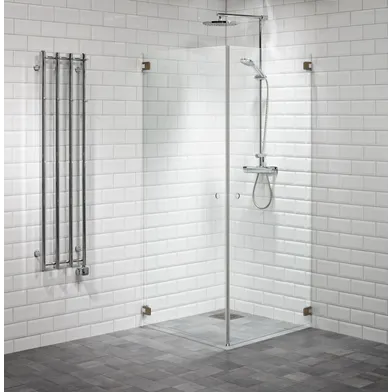 Duschhörna Capo rak 80x90 klar/brons