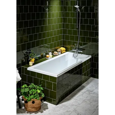 Badkar Picto 1700, för inbyggnad, med ben & bottenventil