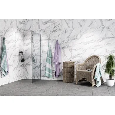 Skärmvägg Luxor väggmontage 96 cm 8 mm timeless krom