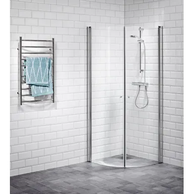 Duschhörna Picto 90x90 svängd klarglas