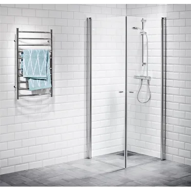 Duschhörna Picto 90x90 rak klarglas