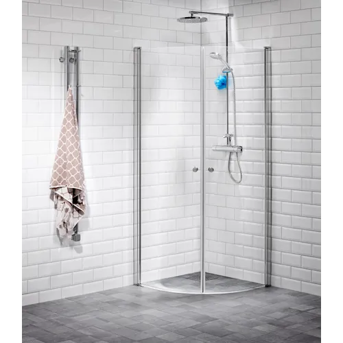 Duschhörna Lusso svängd 80x90 klarglas
