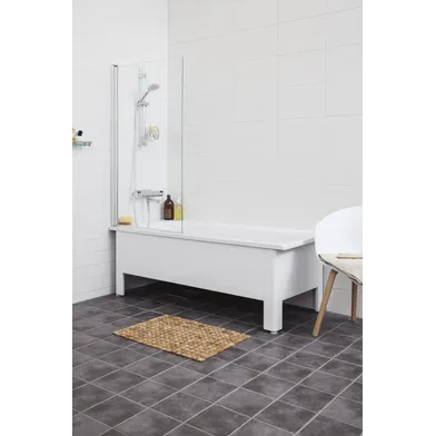 Badkarsvägg Lusso 1,4m x 0,8 klarglas aluminium profil