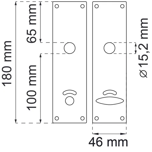 Långskylt-WC 65 45x180 mm, Nickel