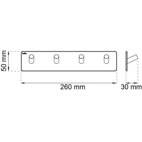 Krokrad Edge 4-krokar, Polerad Rostfri