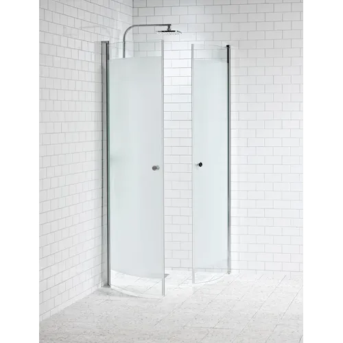 Duschhörna Lusso svängd 80x80 frostat