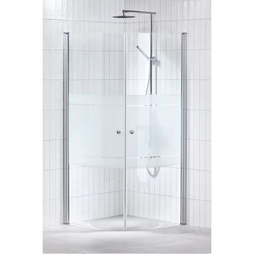 Duschhörna Lusso svängd 80x80 halvfrost