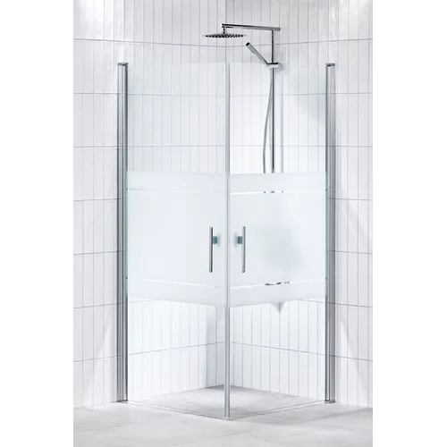Duschhörna Lusso med handtag 2, rak 80x80 halvfrost