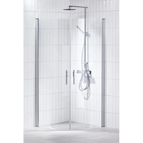 Duschhörna Lusso1 h2 låg modell svängd 90x90 klarglas