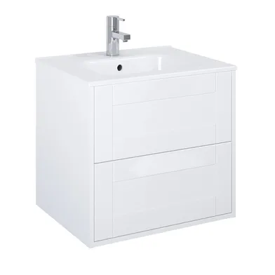 Kommod Gabriella 60 cm vit matt med Ariella tvättställ porslin