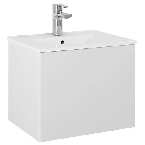 Kommod Ella 50 cm kompakt grå matt med Ariella tvättställ porslin