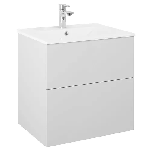 Kommod Isella 60 cm grå matt med Ariella tvättställ porslin