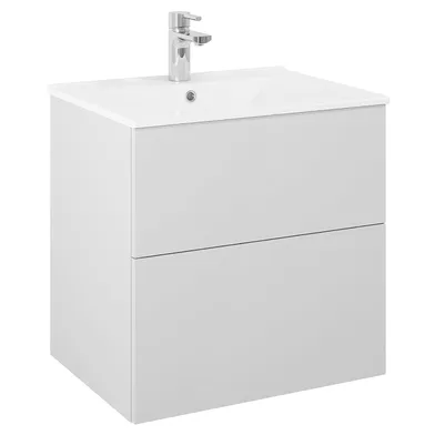 Kommod Isella 60 cm grå matt med Ariella tvättställ porslin